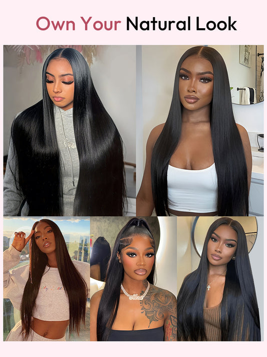 Black Straight Hair Lace Wig Upgraded 5*9 Invisible HD Transparent Lace Wigs