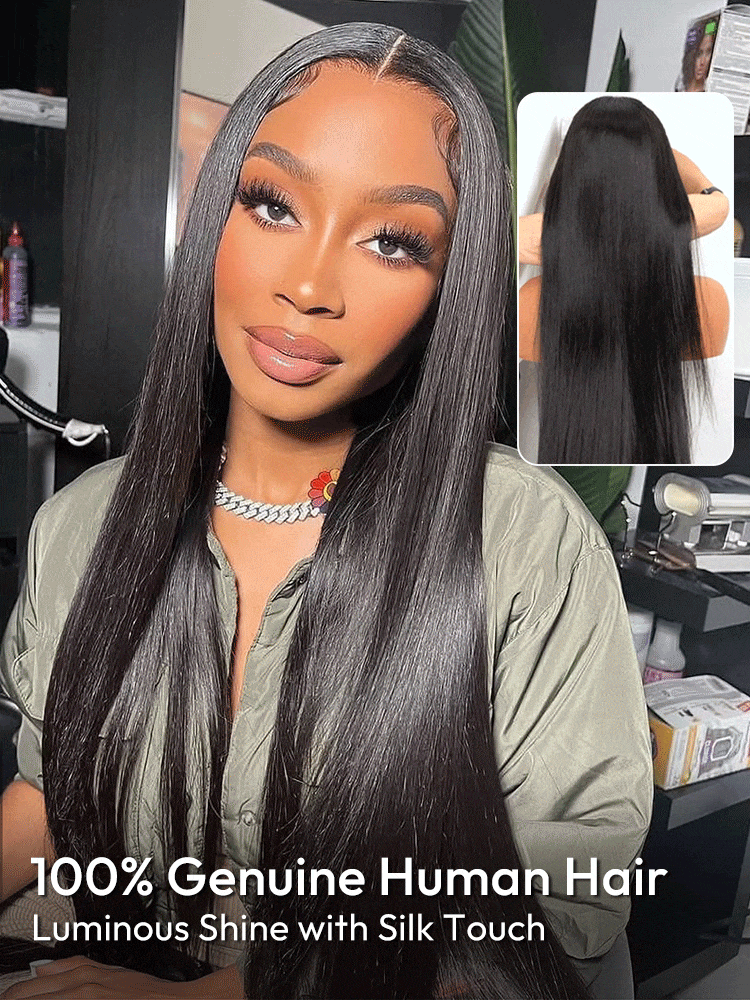 Straight Hair Transparent HD Wigs Pre Plucked Invisible Lace Front Wigs