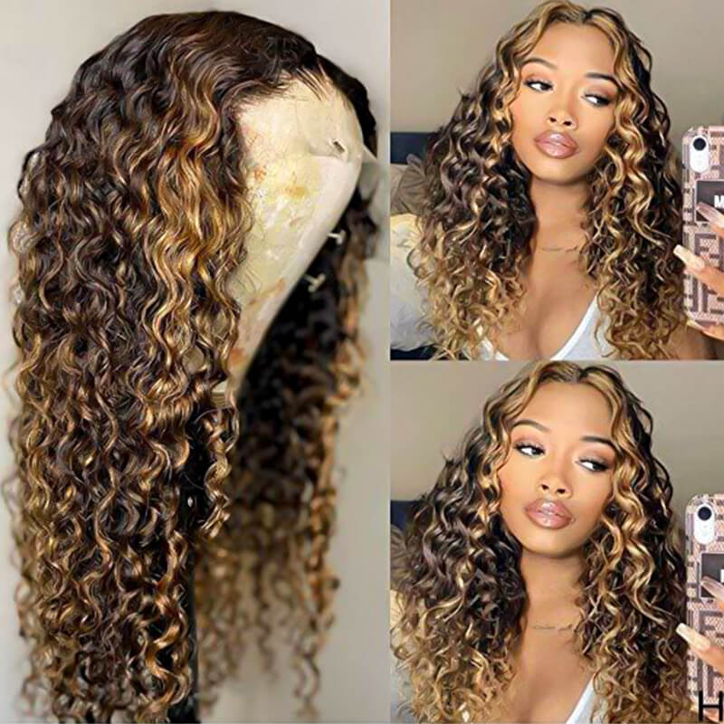 Deep Wave Highlight Lace Front Wigs 16-30 inches