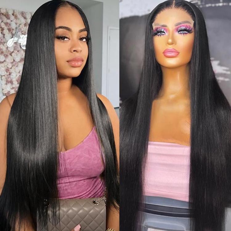 24 To 40 Inches Long Length Human Hair Wigs 6*6 Lace Closure Wigs