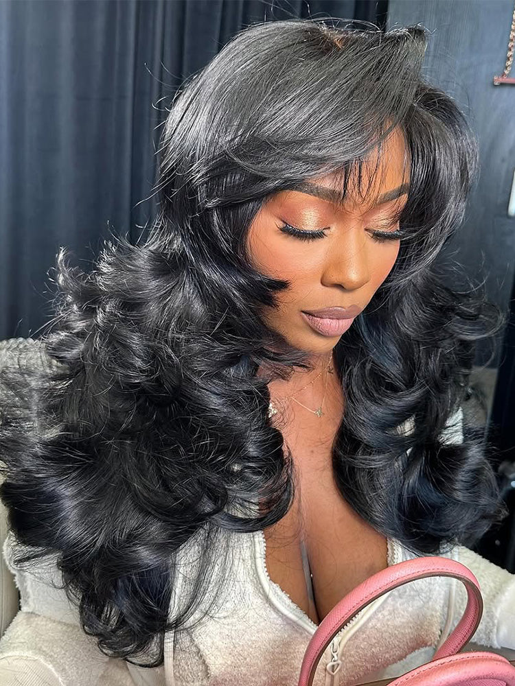 Pre-Styled Lace Front Wigs Side Part Loose Body Wave Transparent 13x6 HD Lace Front Wigs