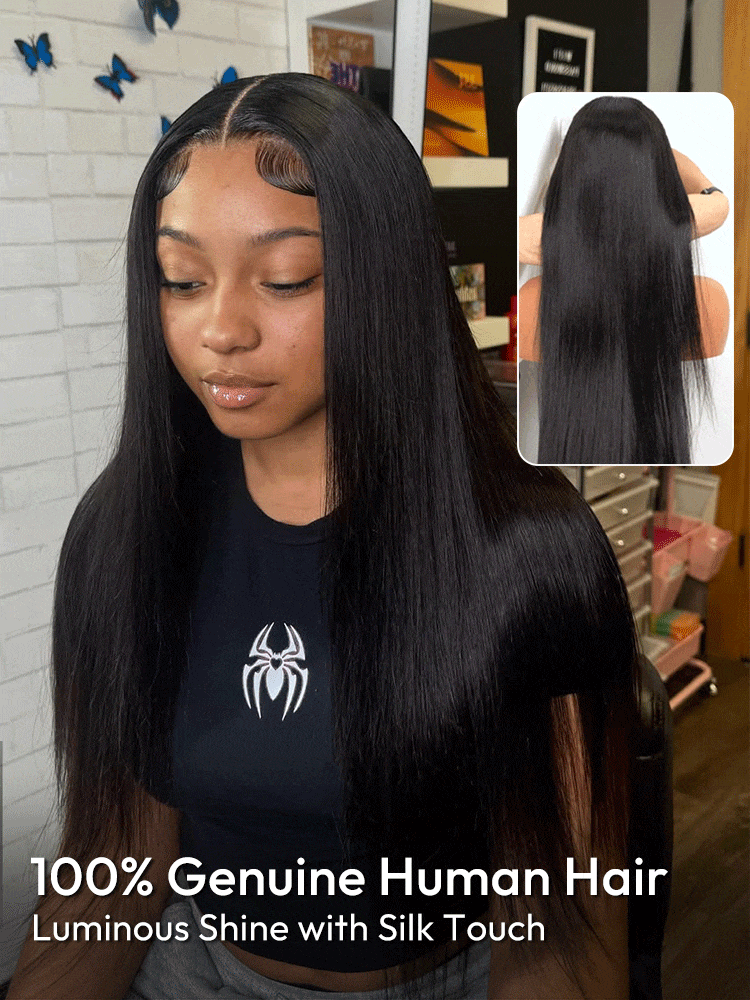 Black Straight Hair Lace Wig Upgraded 5*9 Invisible HD Transparent Lace Wigs