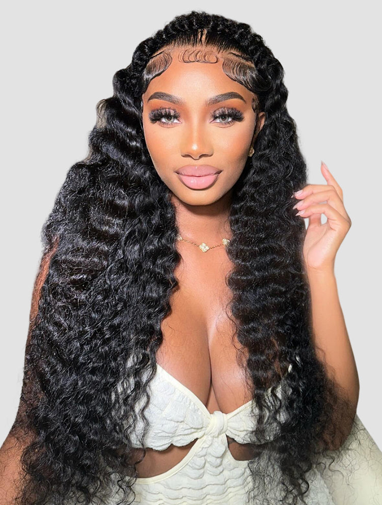 Boho Braided Wig Curly Ready to Go Glueless 5x5 Lace Closure Wig with Baby Hair