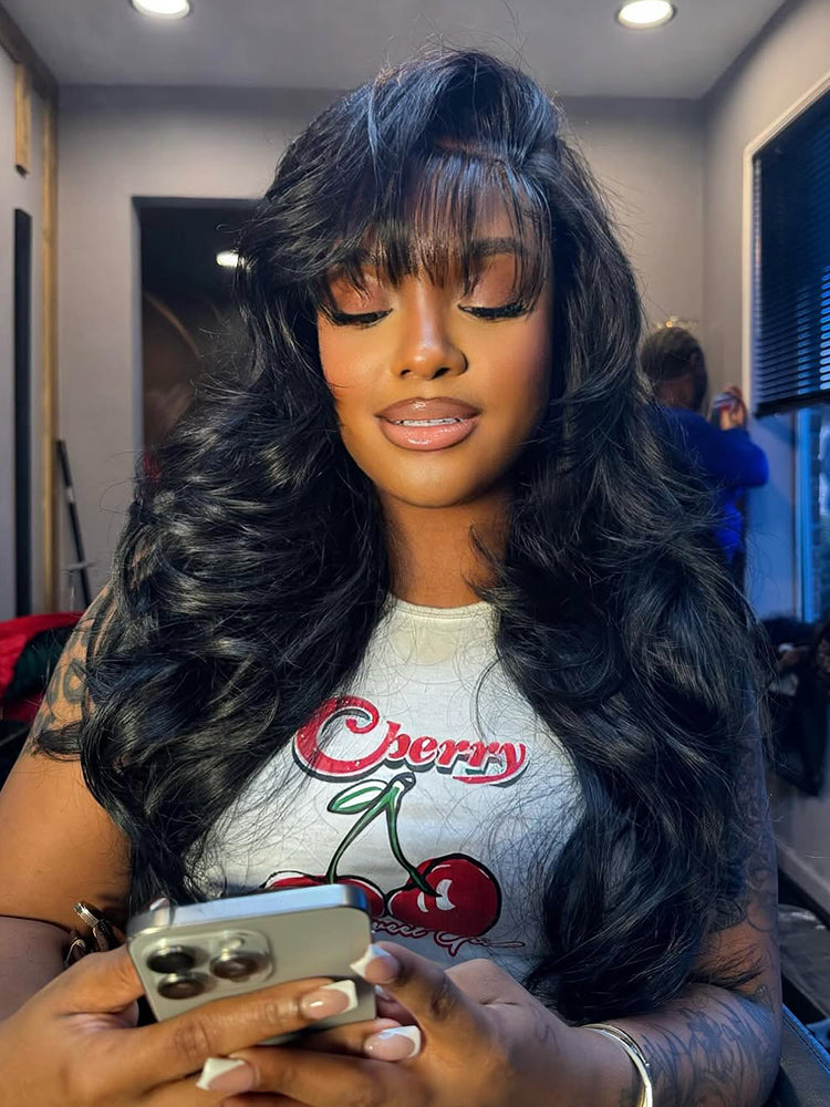 Pre-Styled Lace Front Wigs Side Part Loose Body Wave Transparent 13x6 HD Lace Front Wigs