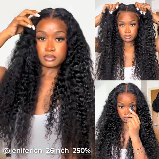 5x5 Affordable Brazilian Lace Closure Wigs Deep Wave LY Lace Front Wigs With Baby Hair