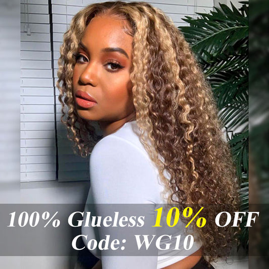 Glueless Ready To Go Wigs - Super Invisible LY Lace Highlight Curly Human Hair Wig