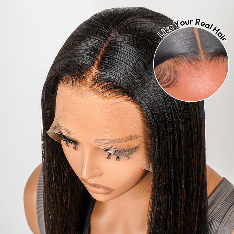 HD Lace Super Natural Hairline 28-40inch Silky Straight 13x6 Frontal Lace Wig Human Hair Pre-bleached