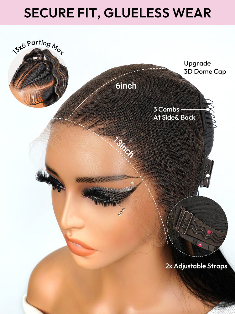 Glueless Highlight Stylist Wig Ready to Go Pre-Max Crimped Wavy 13x6 Lace Front Wig