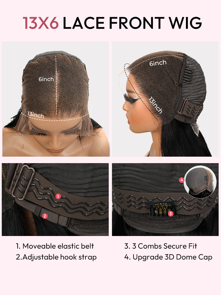 Loose Deep Curly 13x6 HD Lace Frontal Long Wig Natural Black 40Inch 250% Density Wig