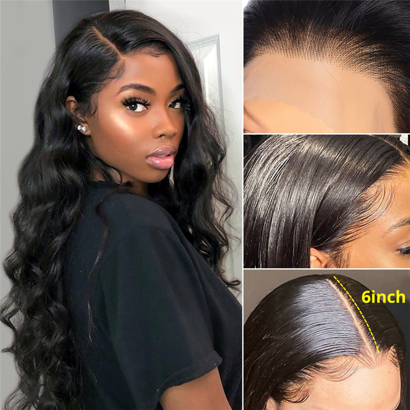 Body Wave 6*6 Closure Wigs Brazilian Lace Front Wigs 180% Density Glueless Lace Wigs