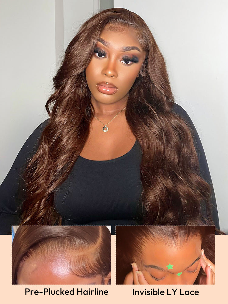 Ready To Go Wigs - Brown Wig Colored Super Invisible LY Lace Wigs Body Wave Brown Lace Front Wigs
