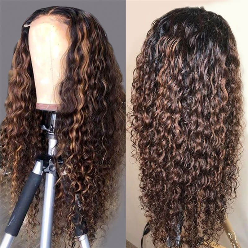 Curly Hair Highlight Wigs 100 Human Hair Curly Lace Front Wigs Ombre Wigs