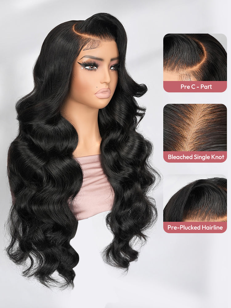6x8 Ultra Undetectable HD Lace Wig With Natural Black Body Wave Ready To Go Wig 300% High Density