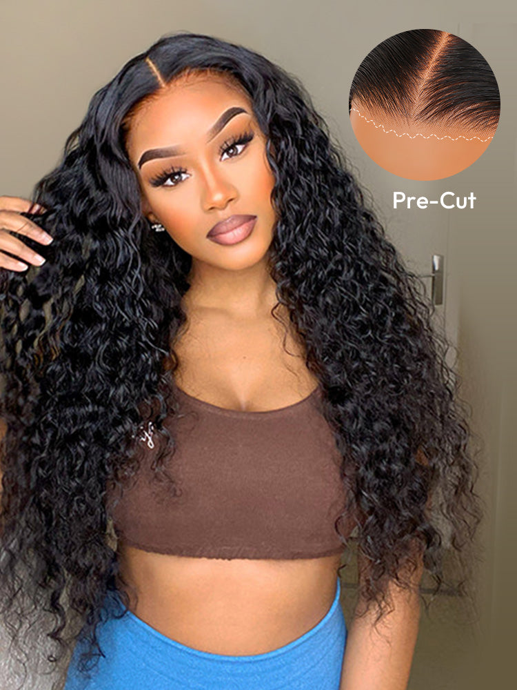 Glueless Ready To Go Wigs - Natural Deep Wave Hair Invisible LY Lace Wigs