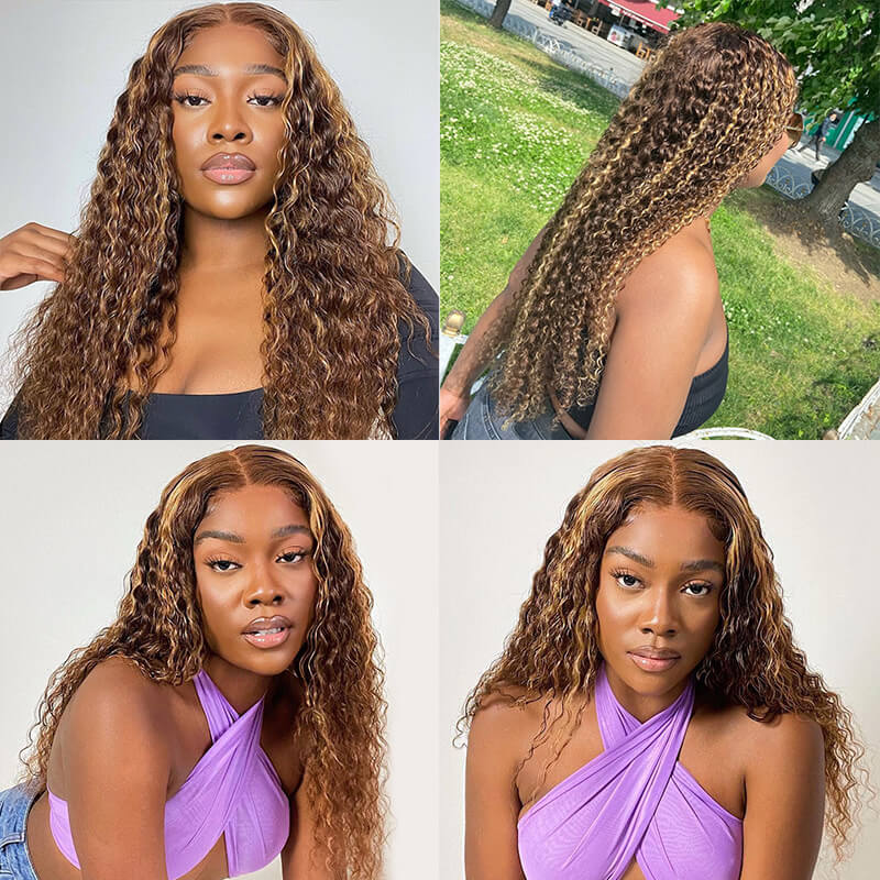 Deep Wave Highlight Lace Front Wigs 16-30 inches