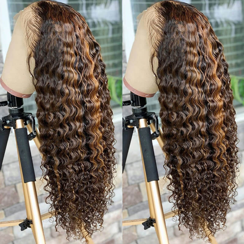 Deep Wave Highlight Lace Front Wigs 16-30 inches