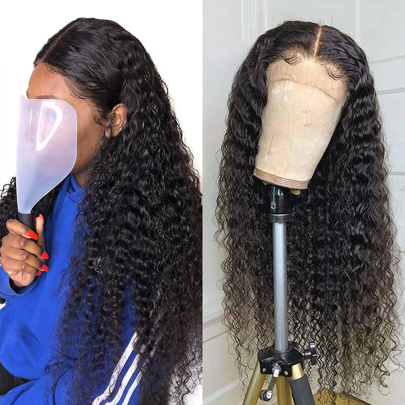 Deep Wave 13x6 Long HD Lace Front Wigs 40 Inch Real Hair Wigs Long Black Hair Wigs