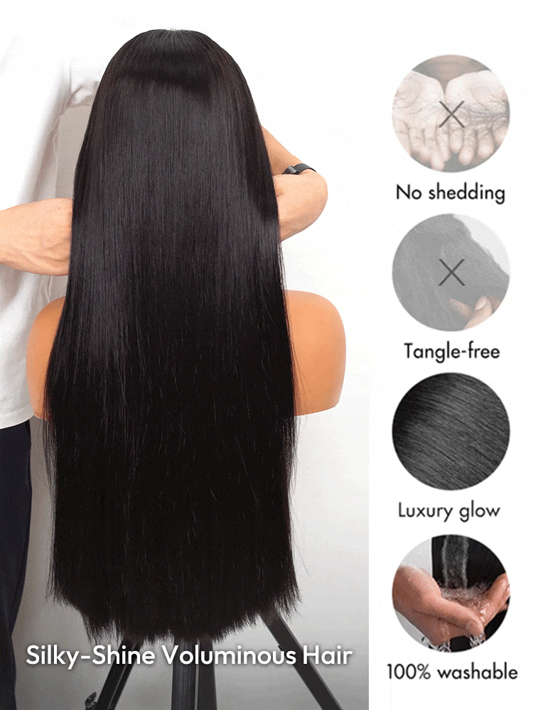Straight Hair Transparent HD Wigs Pre Plucked Invisible Lace Front Wigs