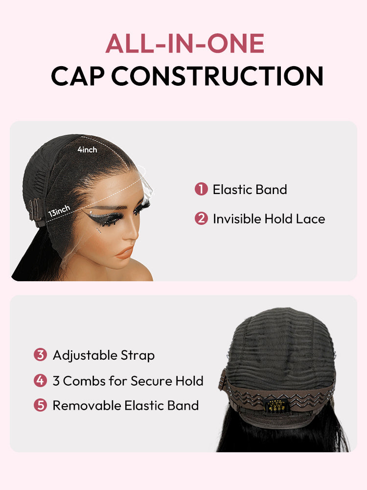 Straight Hair Transparent HD Wigs Pre Plucked Invisible Lace Front Wigs