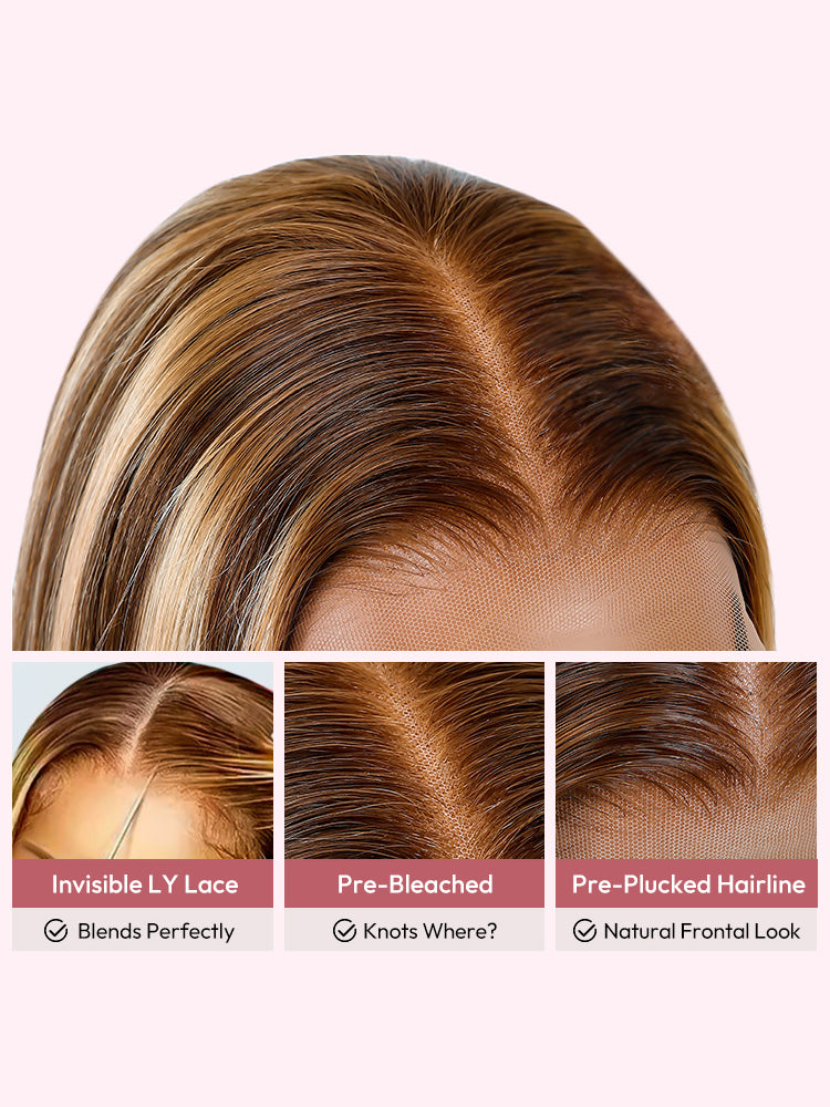 Highlight Wigs Straight Hair Ombre Wigs Customized Human Hair Lace Front Wigs