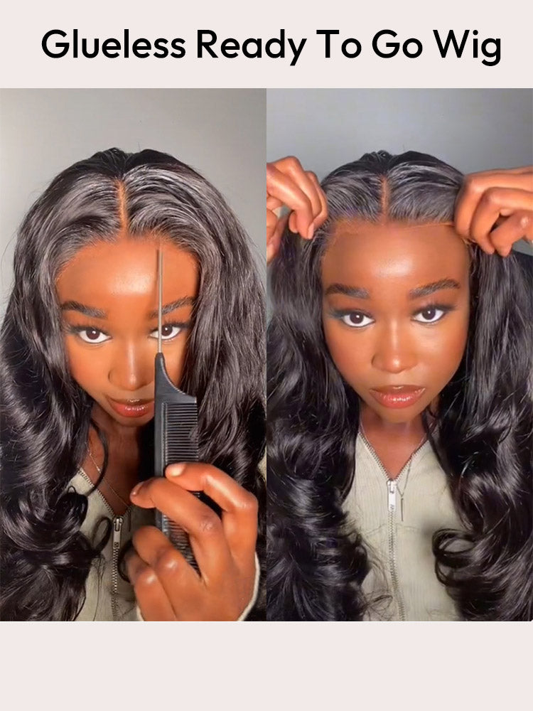 Glueless Ready To Go Wigs - Body Wave Pre-Cut HD Undetectable Lace Pre-Bleached Closure Wigs