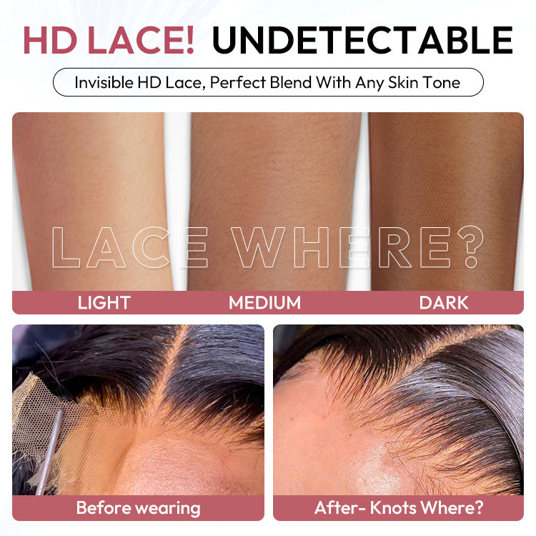 HD Lace Super Natural Hairline 28-40inch Silky Straight 13x6 Frontal Lace Wig Human Hair Pre-bleached