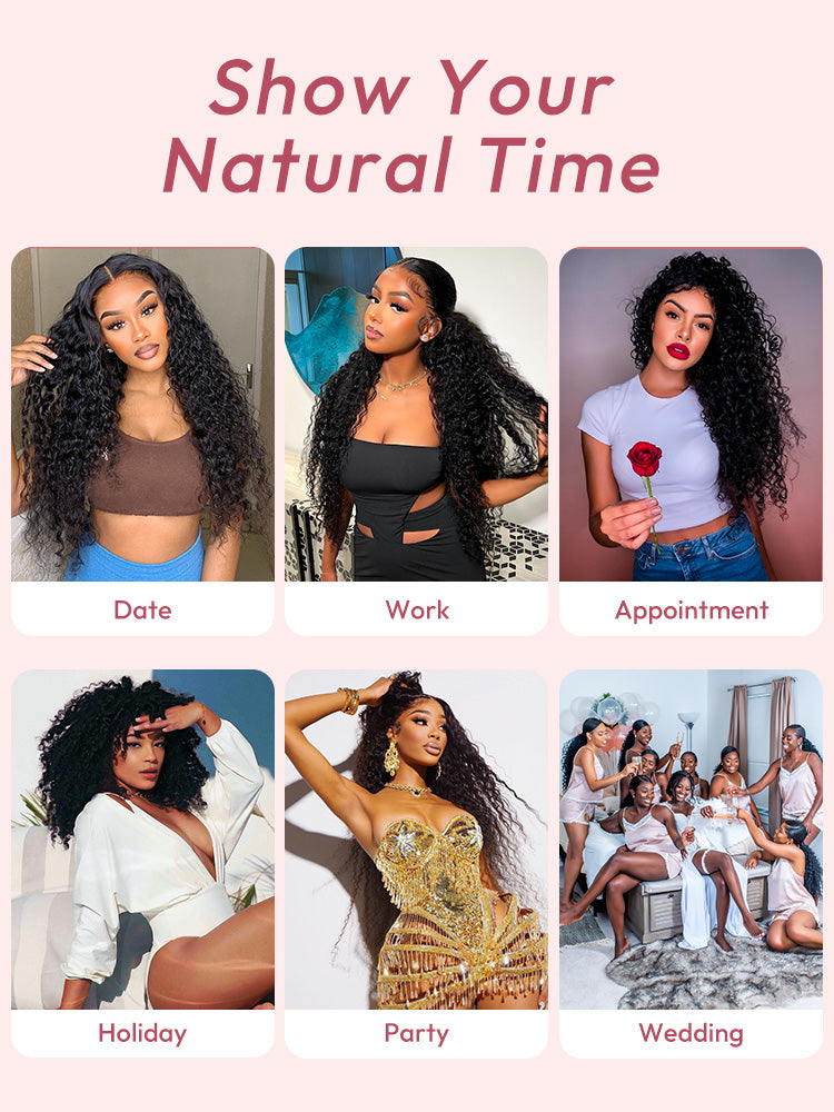 Glueless Ready To Go Wigs - Natural Deep Wave Hair Invisible LY Lace Wigs