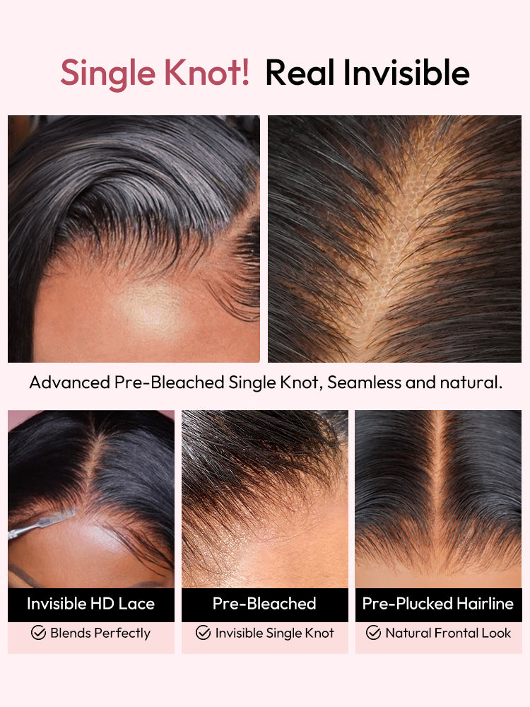 Black Straight Hair Lace Wig Upgraded 5*9 Invisible HD Transparent Lace Wigs