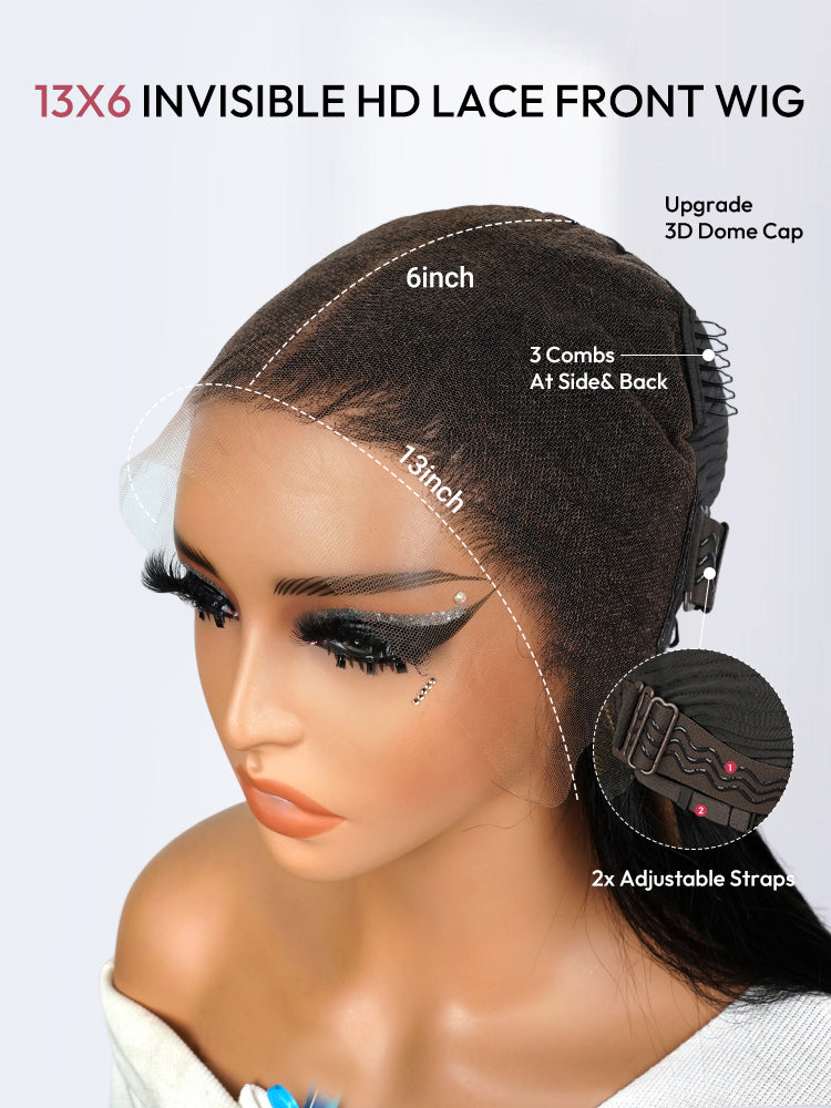 Natural Black M Hairline Bob Straight Wig 10-14Inch 13x6 Lace Frontal Wig