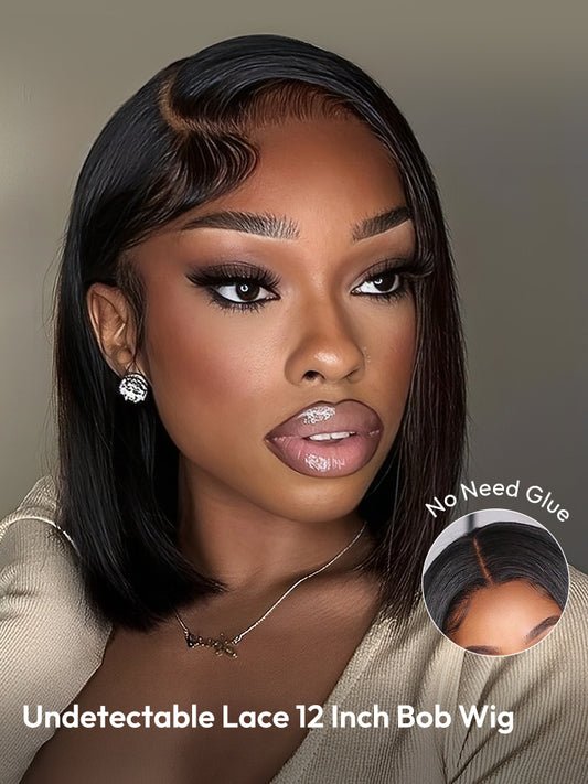 HD Lace Closure 12 Inch Bob Wig Straight Undetectable Lace Bob Wigs