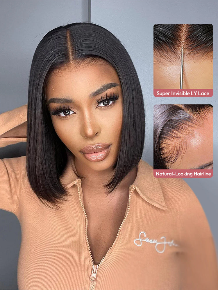 HD Lace Closure 12 Inch Bob Wig Straight Undetectable Lace Bob Wigs