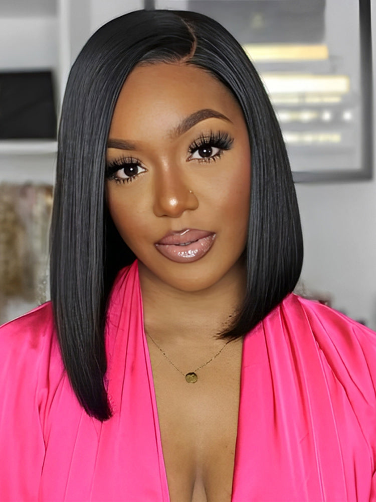 HD Lace Closure 12 Inch Bob Wig Straight Undetectable Lace Bob Wigs
