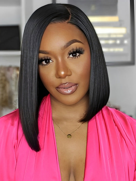 HD Lace Closure 12 Inch Bob Wig Straight Undetectable Lace Bob Wigs