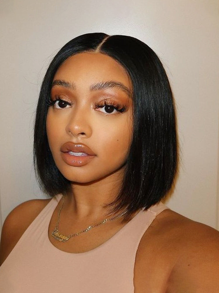 HD Lace Closure 12 Inch Bob Wig Straight Undetectable Lace Bob Wigs
