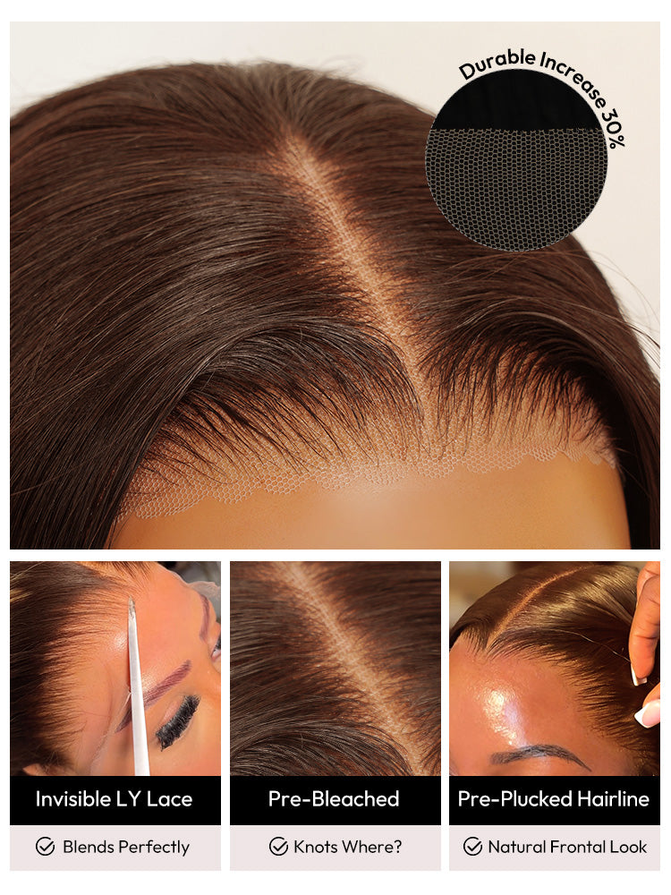 Ready To Go Wigs - Brown Wig Colored Super Invisible LY Lace Wigs Body Wave Brown Lace Front Wigs