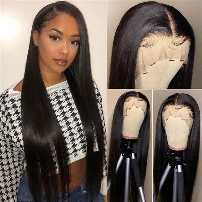 24 To 40 Inches Long Length Human Hair Wigs 6*6 Lace Closure Wigs