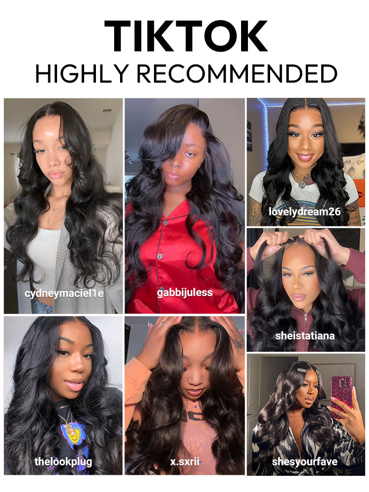 Glueless Ready To Go Wigs - Body Wave Pre-Cut HD Undetectable Lace Pre-Bleached Closure Wigs