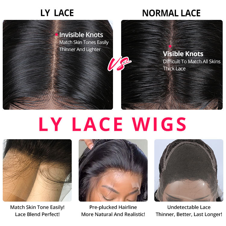 Body Wave 6*6 Closure Wigs Brazilian Lace Front Wigs 180% Density Glueless Lace Wigs