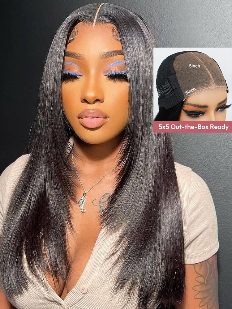 Layered Super Invisible LY Lace Front Human Hair Wig Straight Wigs With Layers