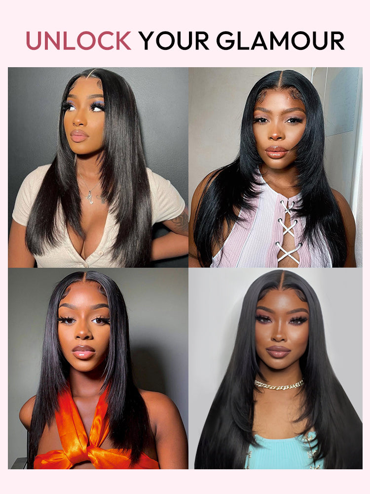 Layered Super Invisible LY Lace Front Human Hair Wig Straight Wigs With Layers