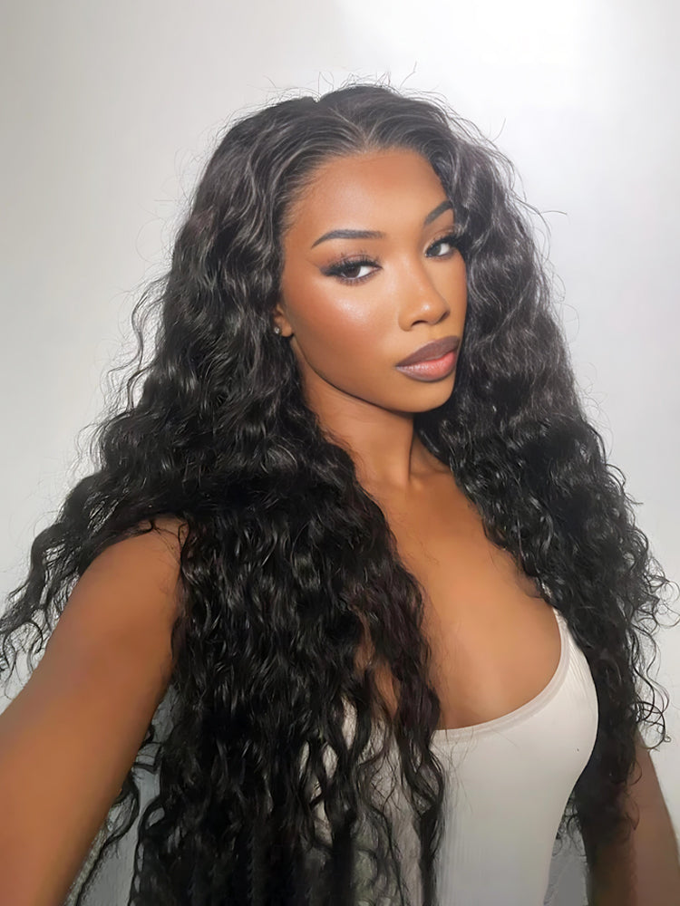 13*6 Long HD Lace Front Wigs Water Wave 36inch Long Human Hair Wigs
