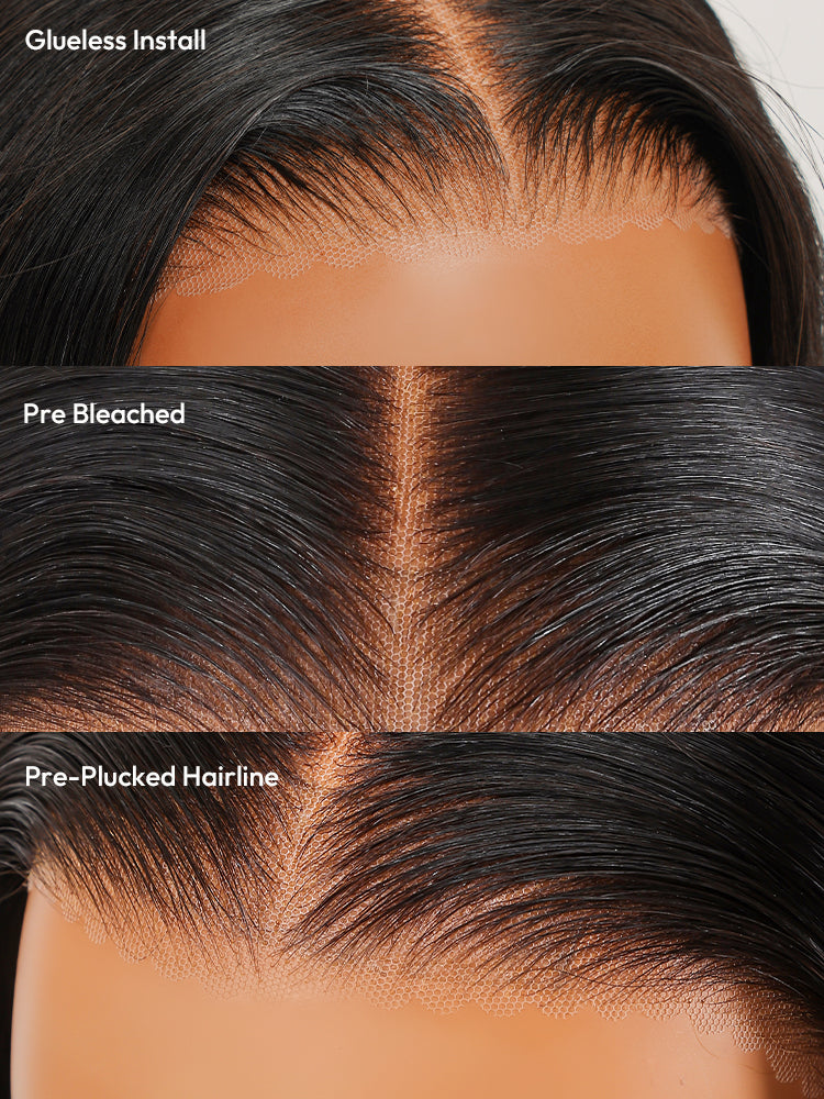 Glueless Ready To Go Wigs - Body Wave Pre-Cut HD Undetectable Lace Pre-Bleached Closure Wigs