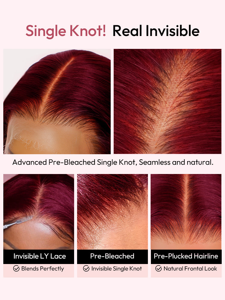 99J Body Wave Lace Front Wigs Affordable Burgundy Colored Human Hair Wigs For Black Women